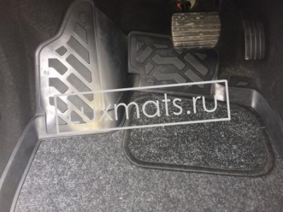 Автомобильные коврики в салон для Renault Kaptur (Рено Каптюр) 4WD 2016-н.в. 3D с ковролином